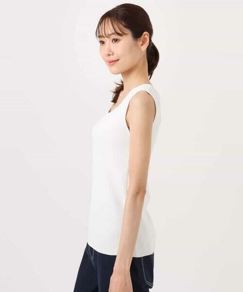Maison de CINQ / メゾン ドゥ サンク タンクトップ | 【小さいサイズ】スクエアネックリブニットタンクトップ/UVカット/洗える | 詳細3