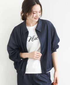 Maison de CINQ / メゾン ドゥ サンク その他アウター | 【小さいサイズ】[SANAGARAシリーズ]デニムライク 襟付きジップアップブルゾン/接触冷感/UVカット/洗濯機で洗える