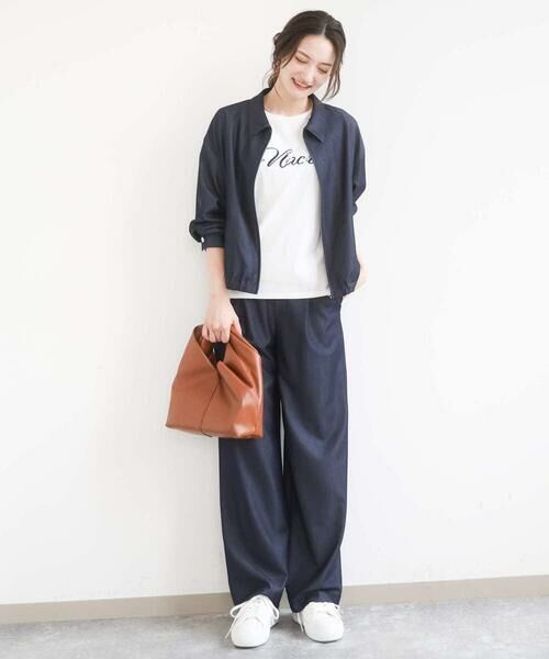 Maison de CINQ / メゾン ドゥ サンク その他アウター | 【小さいサイズ】[SANAGARAシリーズ]デニムライク 襟付きジップアップブルゾン/接触冷感/UVカット/洗濯機で洗える | 詳細12