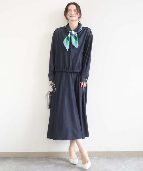 Maison de CINQ / メゾン ドゥ サンク その他アウター | 【小さいサイズ】[SANAGARAシリーズ]デニムライク 襟付きジップアップブルゾン/接触冷感/UVカット/洗濯機で洗える | 詳細16