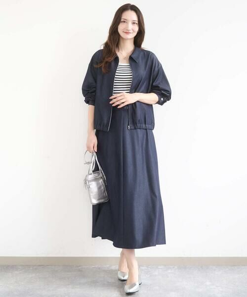 Maison de CINQ / メゾン ドゥ サンク その他アウター | 【小さいサイズ】[SANAGARAシリーズ]デニムライク 襟付きジップアップブルゾン/接触冷感/UVカット/洗濯機で洗える | 詳細17