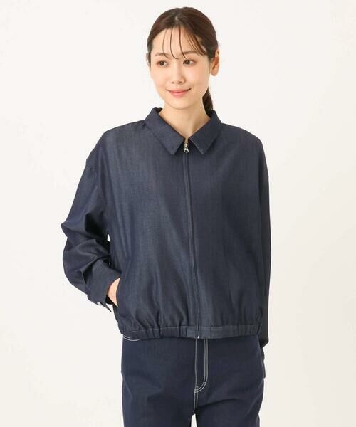 Maison de CINQ / メゾン ドゥ サンク その他アウター | 【小さいサイズ】[SANAGARAシリーズ]デニムライク 襟付きジップアップブルゾン/接触冷感/UVカット/洗濯機で洗える | 詳細2