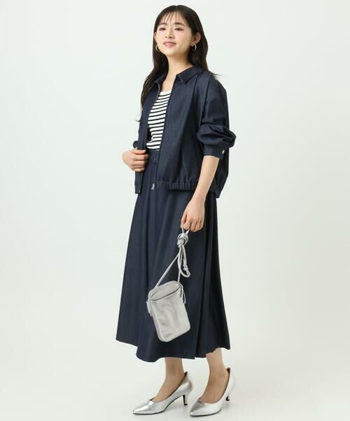 Maison de CINQ / メゾン ドゥ サンク その他アウター | 【小さいサイズ】[SANAGARAシリーズ]デニムライク 襟付きジップアップブルゾン/接触冷感/UVカット/洗濯機で洗える | 詳細23