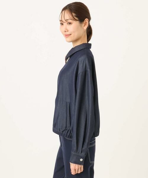 Maison de CINQ / メゾン ドゥ サンク その他アウター | 【小さいサイズ】[SANAGARAシリーズ]デニムライク 襟付きジップアップブルゾン/接触冷感/UVカット/洗濯機で洗える | 詳細3