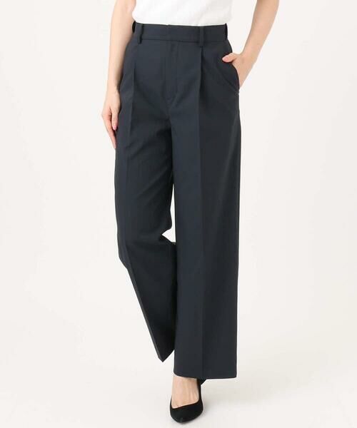 Maison de CINQ / メゾン ドゥ サンク チノ・ワークパンツ | 【小さいサイズ】ドライタッチストレッチ ワイドパンツ/イージーケア/洗濯機で洗える | 詳細1