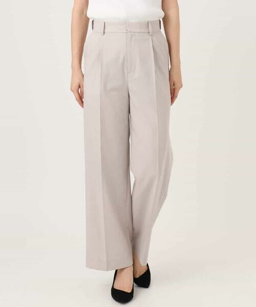 Maison de CINQ / メゾン ドゥ サンク チノ・ワークパンツ | 【小さいサイズ】ドライタッチストレッチ ワイドパンツ/イージーケア/洗濯機で洗える | 詳細2