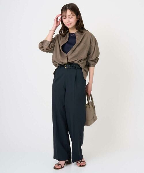 Maison de CINQ / メゾン ドゥ サンク チノ・ワークパンツ | 【小さいサイズ】ドライタッチストレッチ ワイドパンツ/イージーケア/洗濯機で洗える | 詳細22