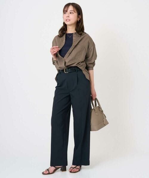 Maison de CINQ / メゾン ドゥ サンク チノ・ワークパンツ | 【小さいサイズ】ドライタッチストレッチ ワイドパンツ/イージーケア/洗濯機で洗える | 詳細23