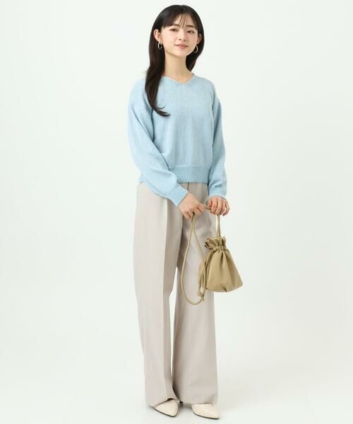 Maison de CINQ / メゾン ドゥ サンク チノ・ワークパンツ | 【小さいサイズ】ドライタッチストレッチ ワイドパンツ/イージーケア/洗濯機で洗える | 詳細30