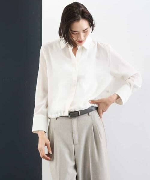 Maison de CINQ / メゾン ドゥ サンク シャツ・ブラウス | [小さいサイズ]シアータッチ ドローストリングシャツブラウス | 詳細2