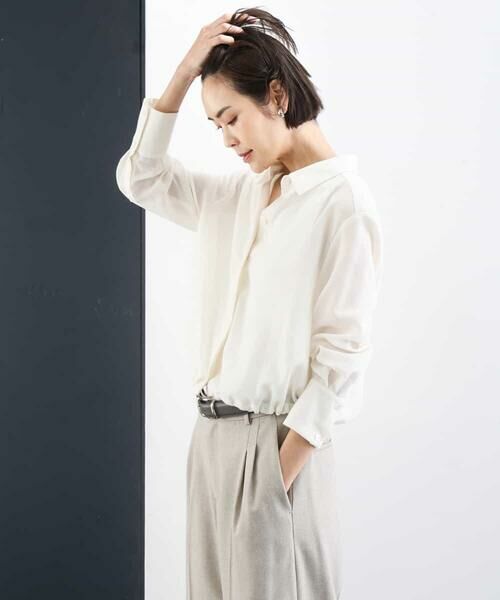Maison de CINQ / メゾン ドゥ サンク シャツ・ブラウス | [小さいサイズ]シアータッチ ドローストリングシャツブラウス | 詳細3