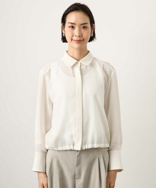 Maison de CINQ / メゾン ドゥ サンク シャツ・ブラウス | [小さいサイズ]シアータッチ ドローストリングシャツブラウス | 詳細6