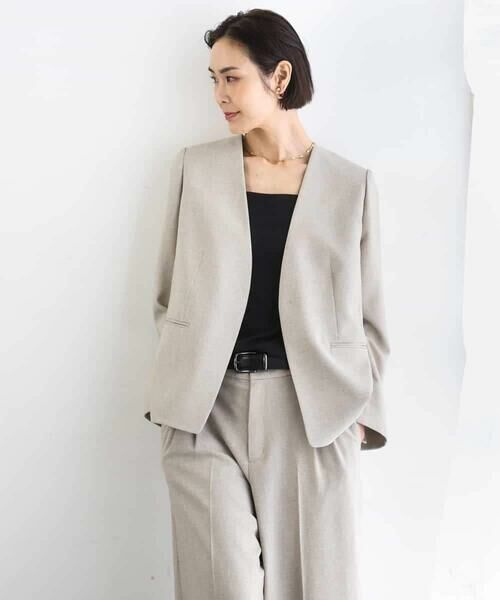 Maison de CINQ / メゾン ドゥ サンク セットアップ | [小さいサイズ][セットアップ対応]ツイードライク　ノーカラージャケット | 詳細2