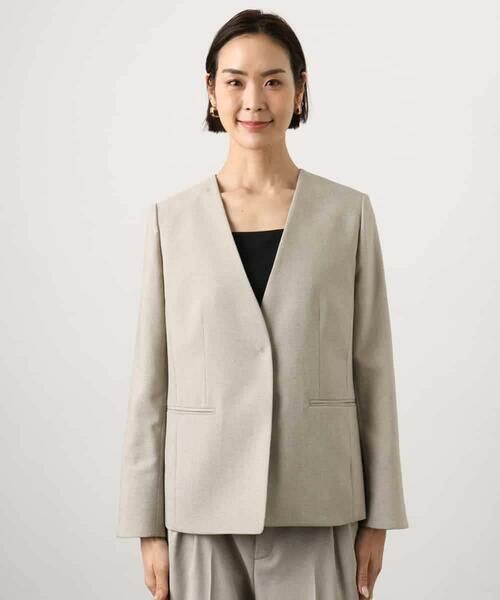 Maison de CINQ / メゾン ドゥ サンク セットアップ | [小さいサイズ][セットアップ対応]ツイードライク　ノーカラージャケット | 詳細3