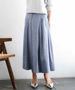 Maison de CINQ / メゾン ドゥ サンク ロング・マキシ丈スカート | [小さいサイズ]デニムライクシャンブレー Aラインスカート
