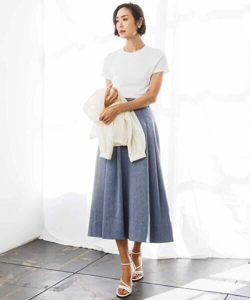 Maison de CINQ / メゾン ドゥ サンク ロング・マキシ丈スカート | [小さいサイズ]デニムライクシャンブレー Aラインスカート | 詳細18