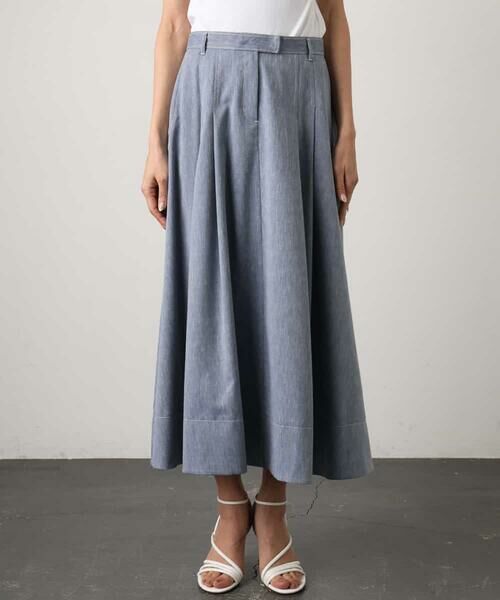 Maison de CINQ / メゾン ドゥ サンク ロング・マキシ丈スカート | [小さいサイズ]デニムライクシャンブレー Aラインスカート | 詳細2