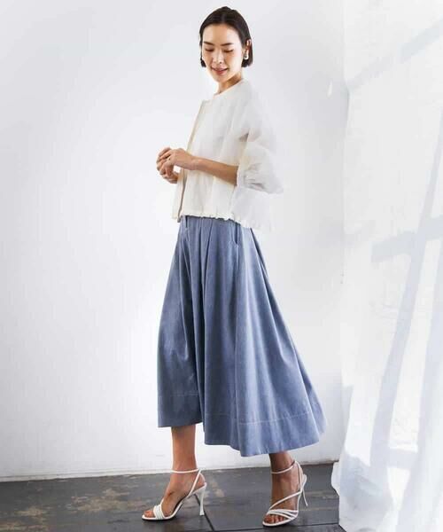 Maison de CINQ / メゾン ドゥ サンク ロング・マキシ丈スカート | [小さいサイズ]デニムライクシャンブレー Aラインスカート | 詳細23
