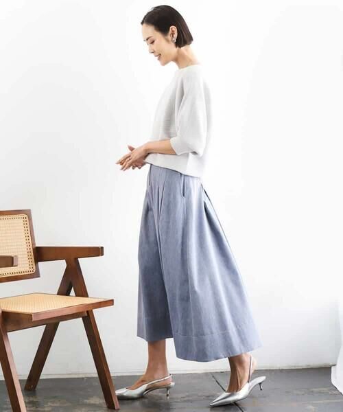 Maison de CINQ / メゾン ドゥ サンク ロング・マキシ丈スカート | [小さいサイズ]デニムライクシャンブレー Aラインスカート | 詳細24