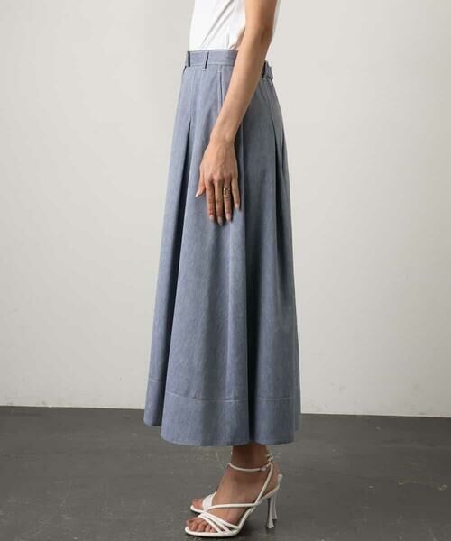 Maison de CINQ / メゾン ドゥ サンク ロング・マキシ丈スカート | [小さいサイズ]デニムライクシャンブレー Aラインスカート | 詳細3