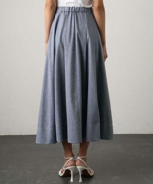 Maison de CINQ / メゾン ドゥ サンク ロング・マキシ丈スカート | [小さいサイズ]デニムライクシャンブレー Aラインスカート | 詳細4