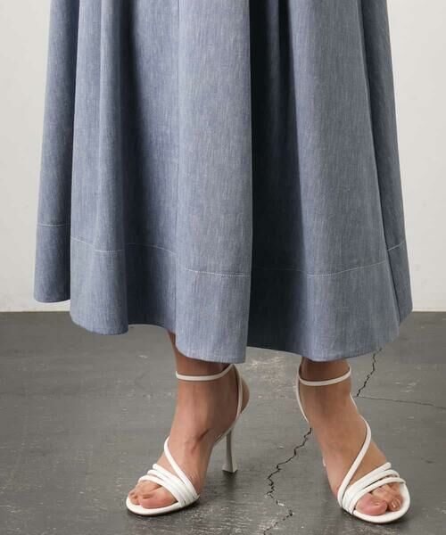 Maison de CINQ / メゾン ドゥ サンク ロング・マキシ丈スカート | [小さいサイズ]デニムライクシャンブレー Aラインスカート | 詳細8