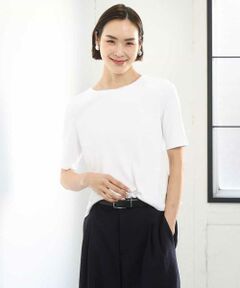 Maison de CINQ / メゾン ドゥ サンク カットソー | [小さいサイズ][遮熱効果素材]ステッチレス五分袖プルオーバー