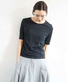 Maison de CINQ / メゾン ドゥ サンク カットソー | [小さいサイズ][遮熱効果素材]ステッチレス五分袖プルオーバー