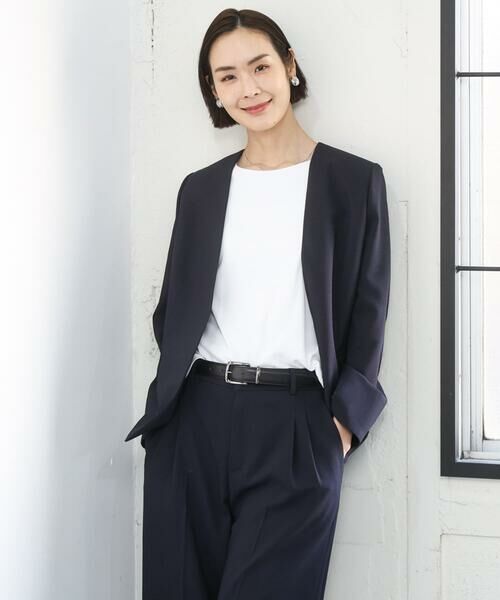 Maison de CINQ / メゾン ドゥ サンク カットソー | [小さいサイズ][遮熱効果素材]ステッチレス五分袖プルオーバー | 詳細16