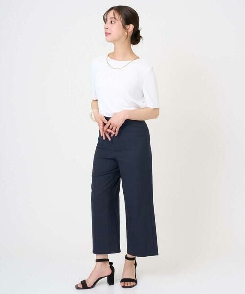 Maison de CINQ / メゾン ドゥ サンク カットソー | [小さいサイズ][遮熱効果素材]ステッチレス五分袖プルオーバー | 詳細20