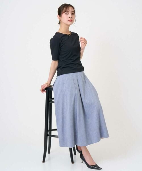 Maison de CINQ / メゾン ドゥ サンク カットソー | [小さいサイズ][遮熱効果素材]ステッチレス五分袖プルオーバー | 詳細3