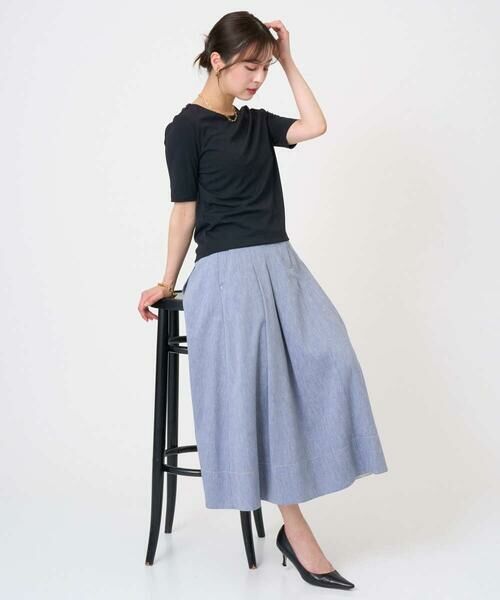 Maison de CINQ / メゾン ドゥ サンク カットソー | [小さいサイズ][遮熱効果素材]ステッチレス五分袖プルオーバー | 詳細4