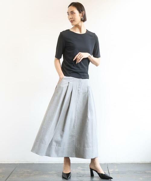 Maison de CINQ / メゾン ドゥ サンク カットソー | [小さいサイズ][遮熱効果素材]ステッチレス五分袖プルオーバー | 詳細7