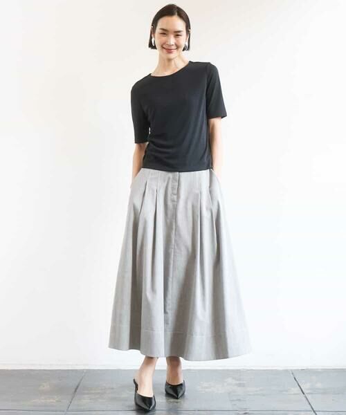 Maison de CINQ / メゾン ドゥ サンク カットソー | [小さいサイズ][遮熱効果素材]ステッチレス五分袖プルオーバー | 詳細16