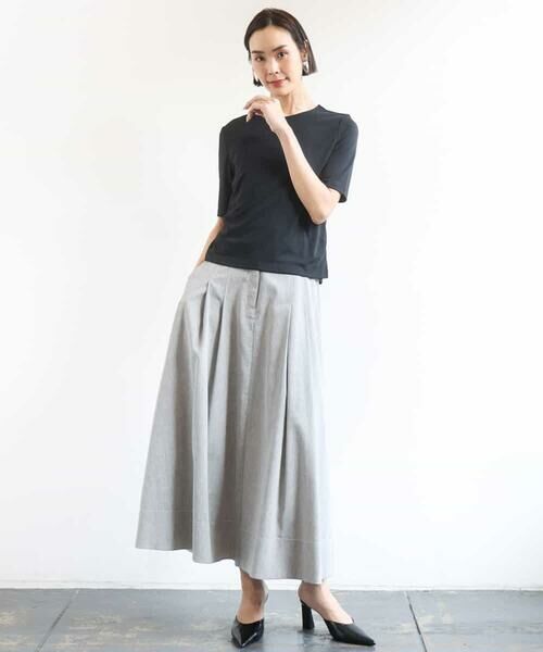 Maison de CINQ / メゾン ドゥ サンク カットソー | [小さいサイズ][遮熱効果素材]ステッチレス五分袖プルオーバー | 詳細17