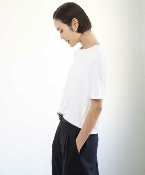 Maison de CINQ / メゾン ドゥ サンク カットソー | [小さいサイズ][遮熱効果素材]ステッチレス五分袖プルオーバー | 詳細2