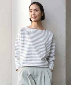 Maison de CINQ / メゾン ドゥ サンク カットソー | [小さいサイズ]タックデザイン バスクボーダーTシャツ