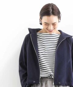 Maison de CINQ / メゾン ドゥ サンク カットソー | [小さいサイズ]タックデザイン バスクボーダーTシャツ