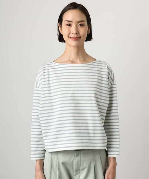 Maison de CINQ / メゾン ドゥ サンク カットソー | [小さいサイズ]タックデザイン バスクボーダーTシャツ | 詳細7