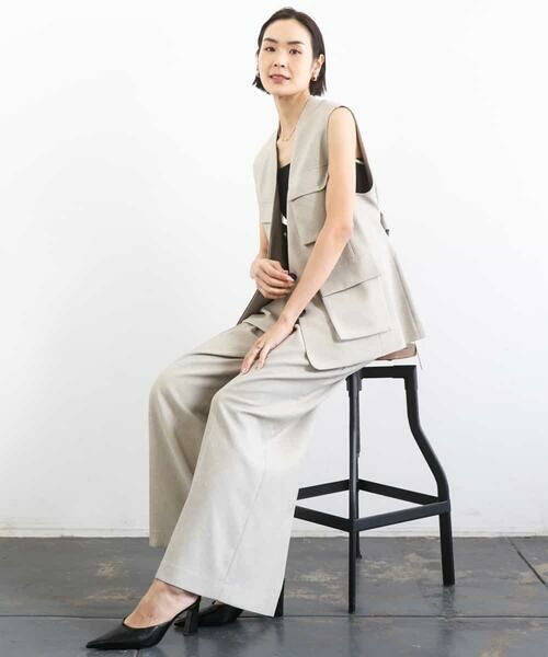 Maison de CINQ / メゾン ドゥ サンク その他パンツ | [小さいサイズ][セットアップ対応]ツイードライク　ワイドパンツ | 詳細14