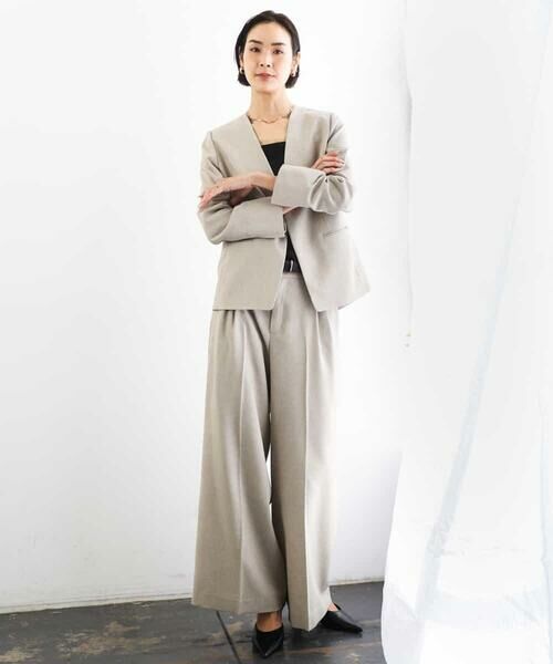 Maison de CINQ / メゾン ドゥ サンク その他パンツ | [小さいサイズ][セットアップ対応]ツイードライク　ワイドパンツ | 詳細21