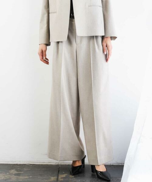 Maison de CINQ / メゾン ドゥ サンク その他パンツ | [小さいサイズ][セットアップ対応]ツイードライク　ワイドパンツ | 詳細3