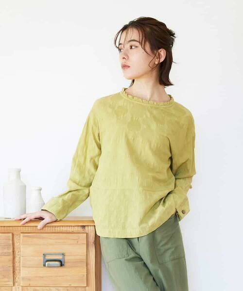 Maison de CINQ / メゾン ドゥ サンク シャツ・ブラウス | シャドーボイルドットブラウス（イエロー）