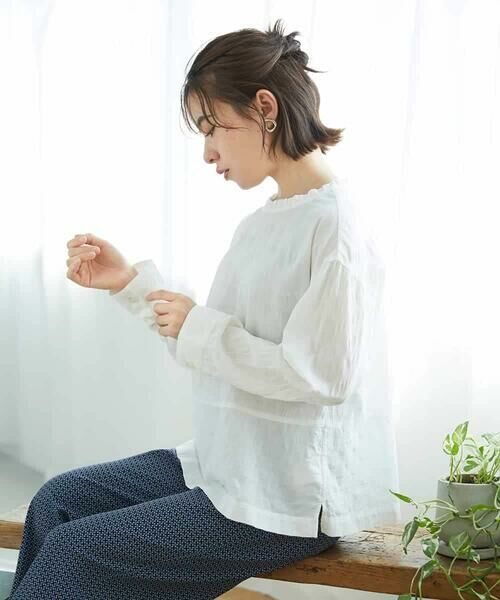Maison de CINQ / メゾン ドゥ サンク シャツ・ブラウス | シャドーボイルドットブラウス（ホワイト）