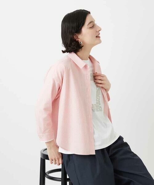 Maison de CINQ / メゾン ドゥ サンク シャツ・ブラウス | [日本製]コットンシャーリングストライプブラウス | 詳細1