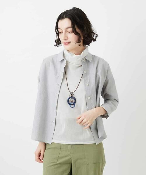 Maison de CINQ / メゾン ドゥ サンク シャツ・ブラウス | [日本製]コットンシャーリングストライプブラウス | 詳細2