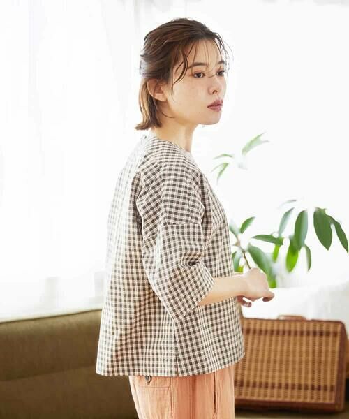 Maison de CINQ / メゾン ドゥ サンク シャツ・ブラウス | ステッチギンガムチェックプルオーバーブラウス | 詳細1