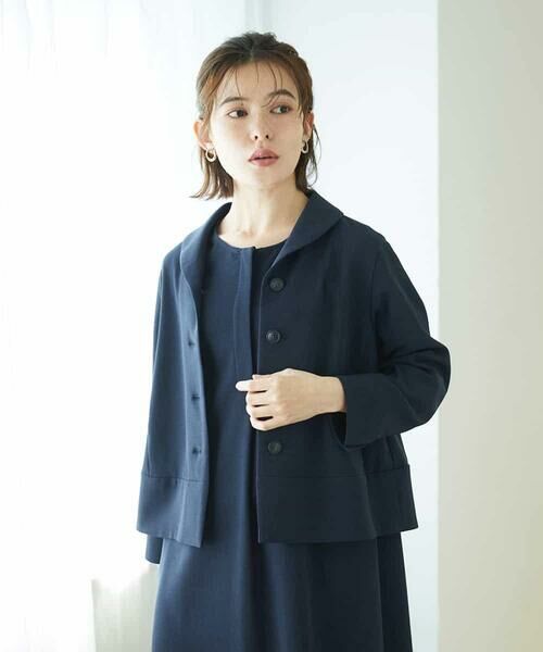 Maison de CINQ / メゾン ドゥ サンク セットアップ | [セットアップ対応]リネンライクジャケット（ネイビー）