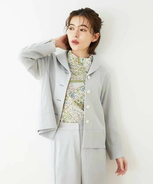 Maison de CINQ / メゾン ドゥ サンク セットアップ | [セットアップ対応]リネンライクジャケット（ライトグレー）