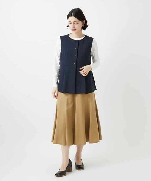 Maison de CINQ / メゾン ドゥ サンク ベスト | [セットアップ対応]リネンライクノーカラージレ | 詳細23